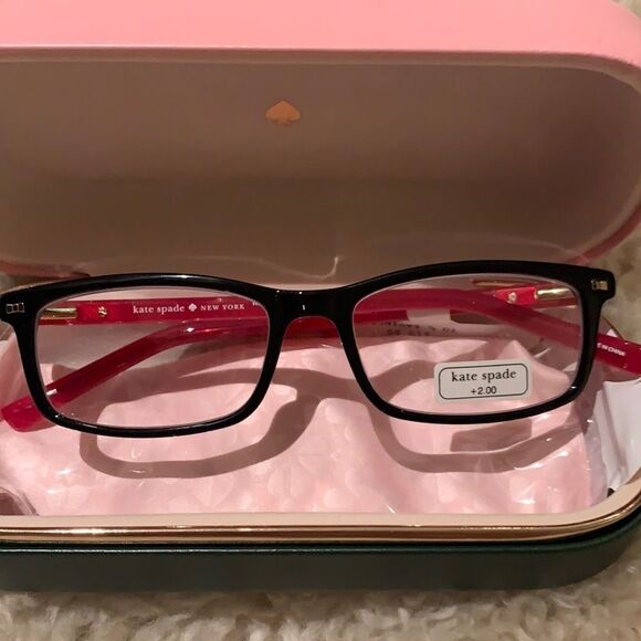 C)🆕Kate Spade black and wire readers glasses +2.00 - Picture 2 of 6